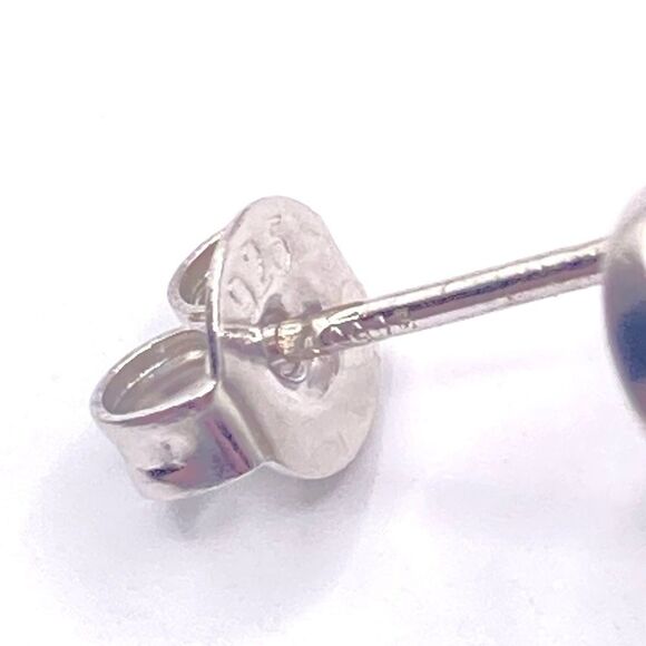 Set of 2 pairs sterling silver post stud earrings - Picture 5 of 5